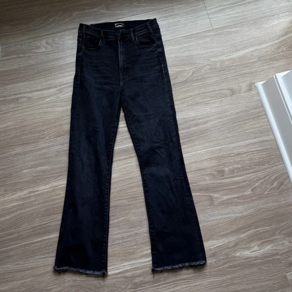 MOTHER Women’s The Hustler Ankle Fray Black Encounters at Midnight Sz 27 EUC - Picture 3 of 15